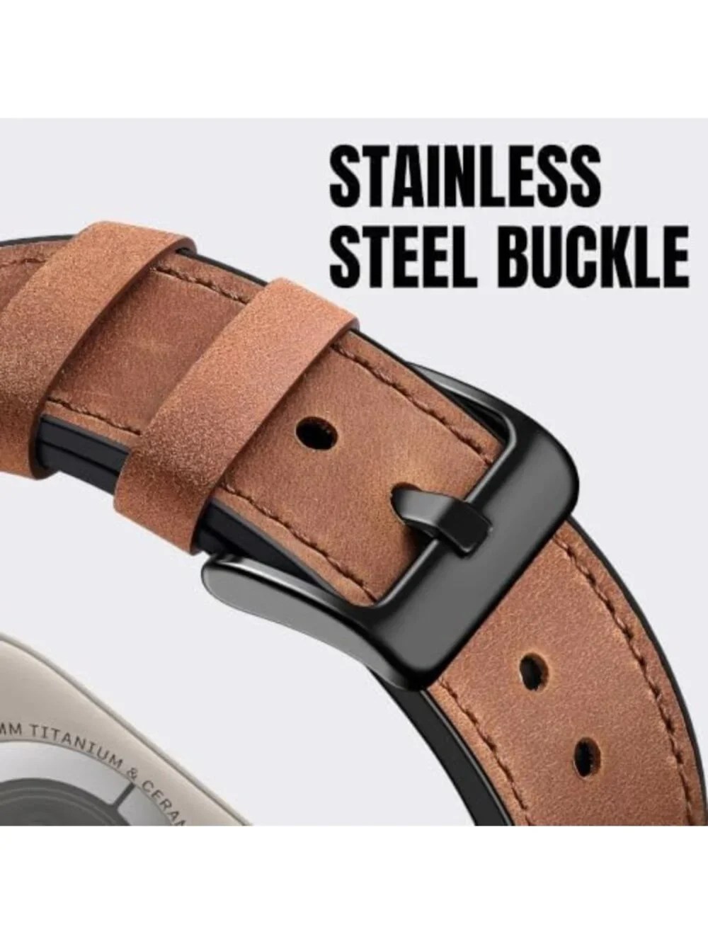 Genuine Leather Replacement Watch Band for Apple Watch 38mm-49mm, Stylish